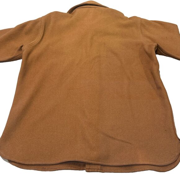 60s 70s VTG Woolrich Jacket Plaid Chore Wool Brass Snap Buttons 12070 - Picture 9 of 9
